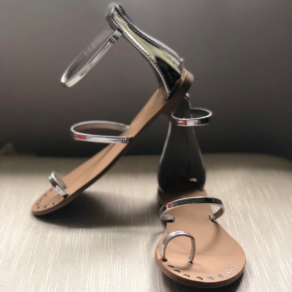 Qupid - Athena Silver Sandal